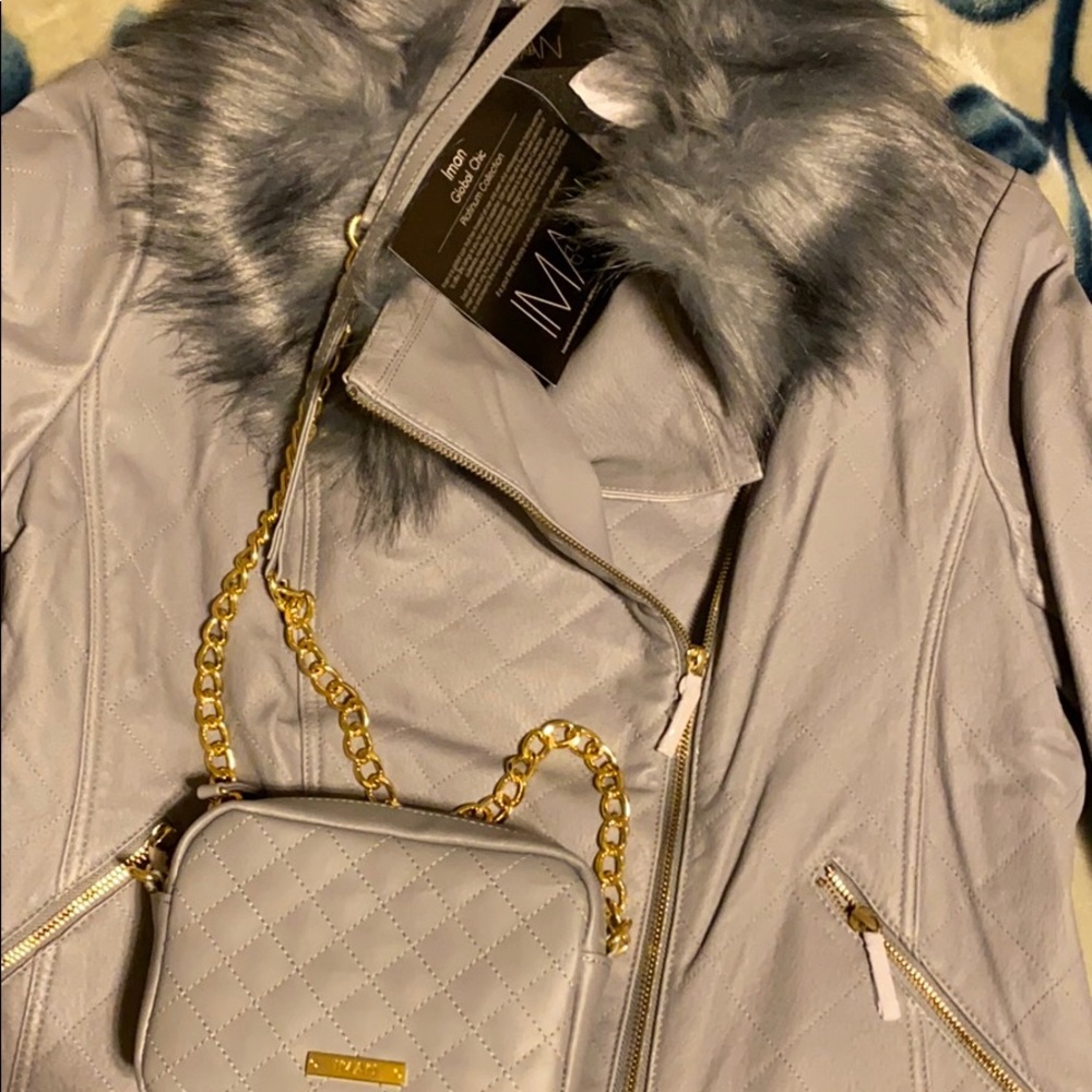 Oman Moro Lester jacket with matching handbag